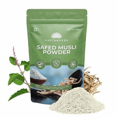 Premium Safed Musli Powder - Natural Energy & Vitality Booster, 150g