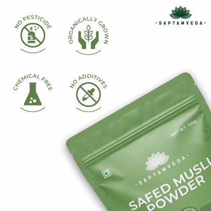 Premium Safed Musli Powder - Natural Energy & Vitality Booster, 150g
