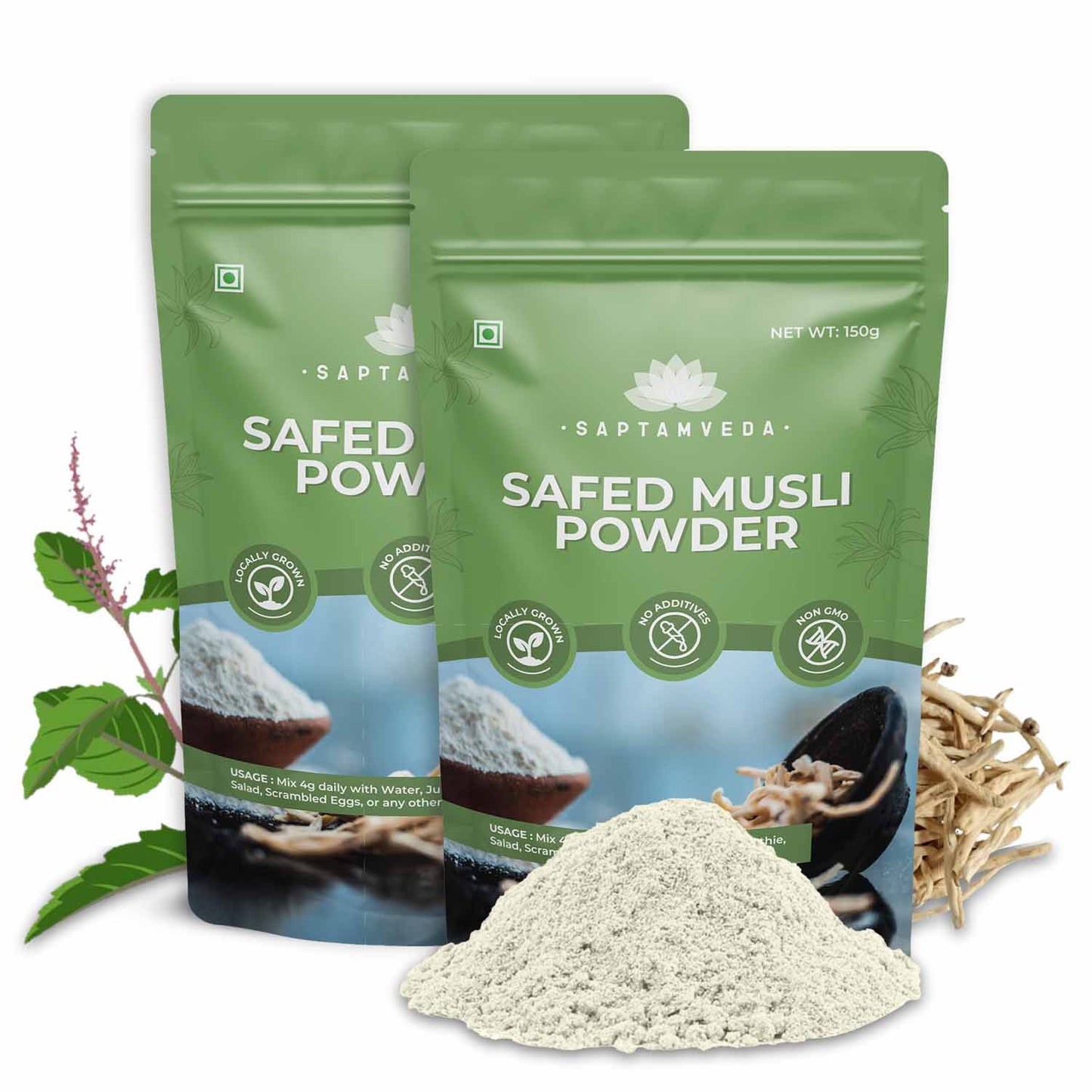 Premium Safed Musli Powder - Natural Energy & Vitality Booster, 150g