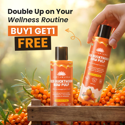 Buy 1 Get 1 - Saptamveda Sea Buckthorn Pulp | Himalayan Superfruit for Skin, Immunity & Energy