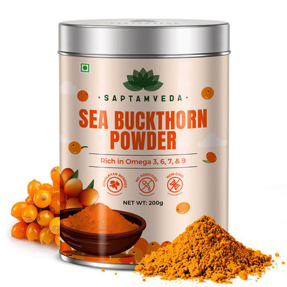 Saptamveda Organic Sea Buckthorn Powder | Himalayan Superberry for Immunity, Skin & Heart Health