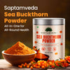 Saptamveda Organic Sea Buckthorn Powder | Himalayan Superberry for Immunity, Skin & Heart Health, 200g Tin