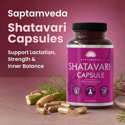 Natural Shatavari Capsules - Hormonal Balance & Women's Health, 60 Capsules