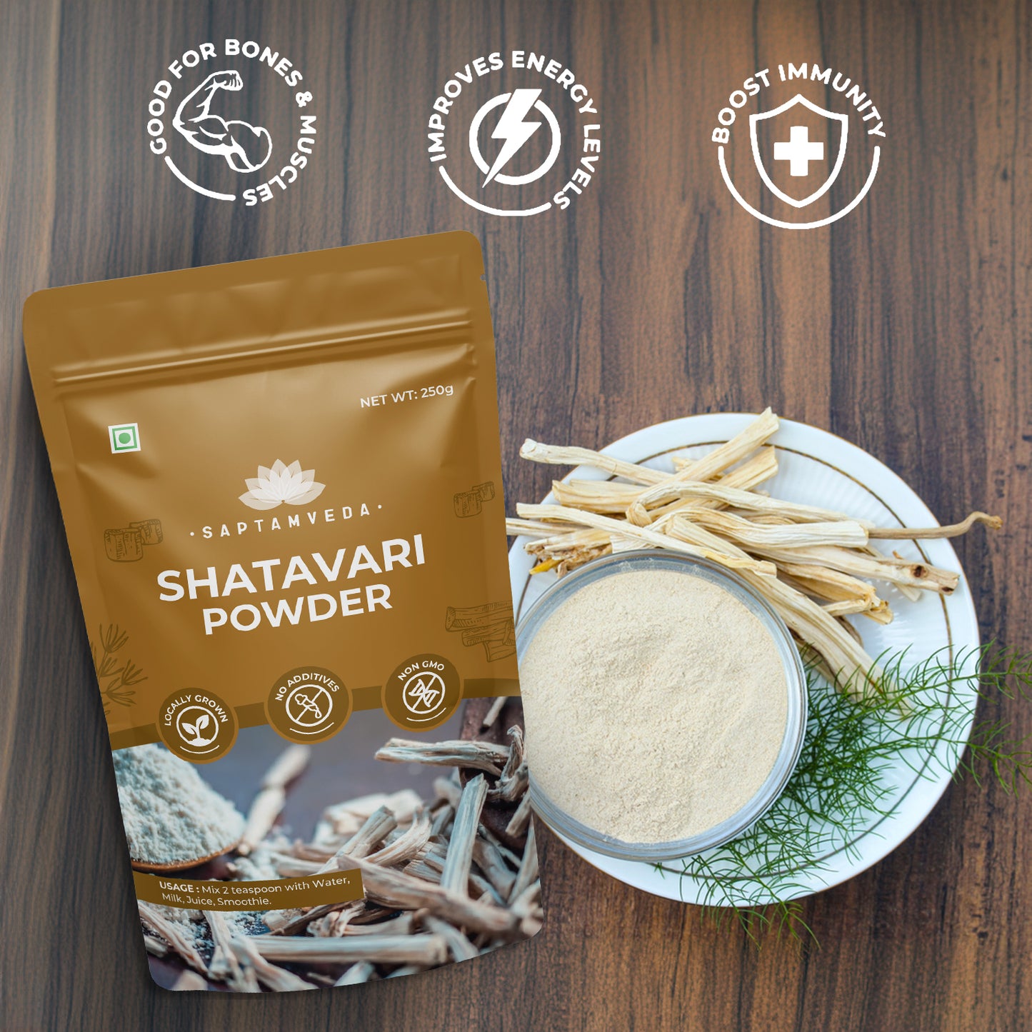 Best Shatavari Powder - Organic Herb for Women's Health & Hormonal Balance, 250g