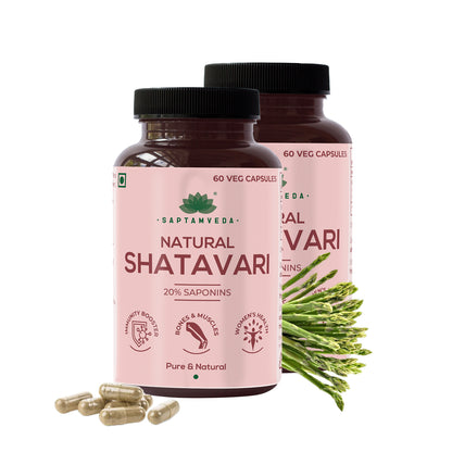 Natural Shatavari Capsules with 20% Saponins | 60 Capsules | 500mg