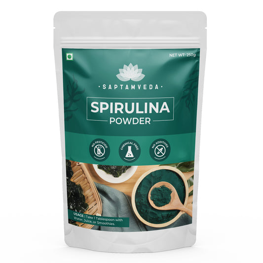 Saptamveda Spirulina Powder | High-Potency, Organic Superfood Powder for Enhanced Energy, Immune Support, and Wellness