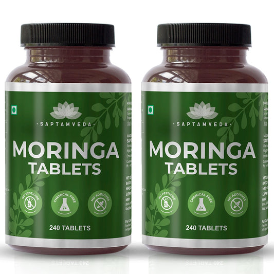 Saptamveda Organic Moringa Tablets - Protein-Rich Organic Superfood for Energy, Immunity & Weight Support