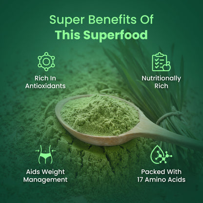 Saptamveda 100% Pure Wheatgrass Powder | Rich in Chlorophyll & Antioxidants | 200g Tin