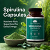 Saptamveda Spirulina Capsules - Protein-Rich Organic Superfood for Energy, Immunity & Detox, 2000mg