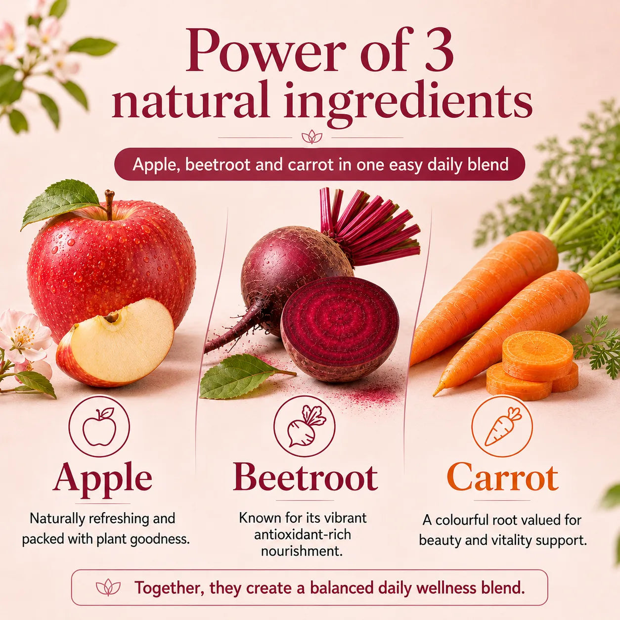 ABC Powder – Apple Beetroot Carrot | Natural Superfood for Detox, Glow & Energy | 200g Tin