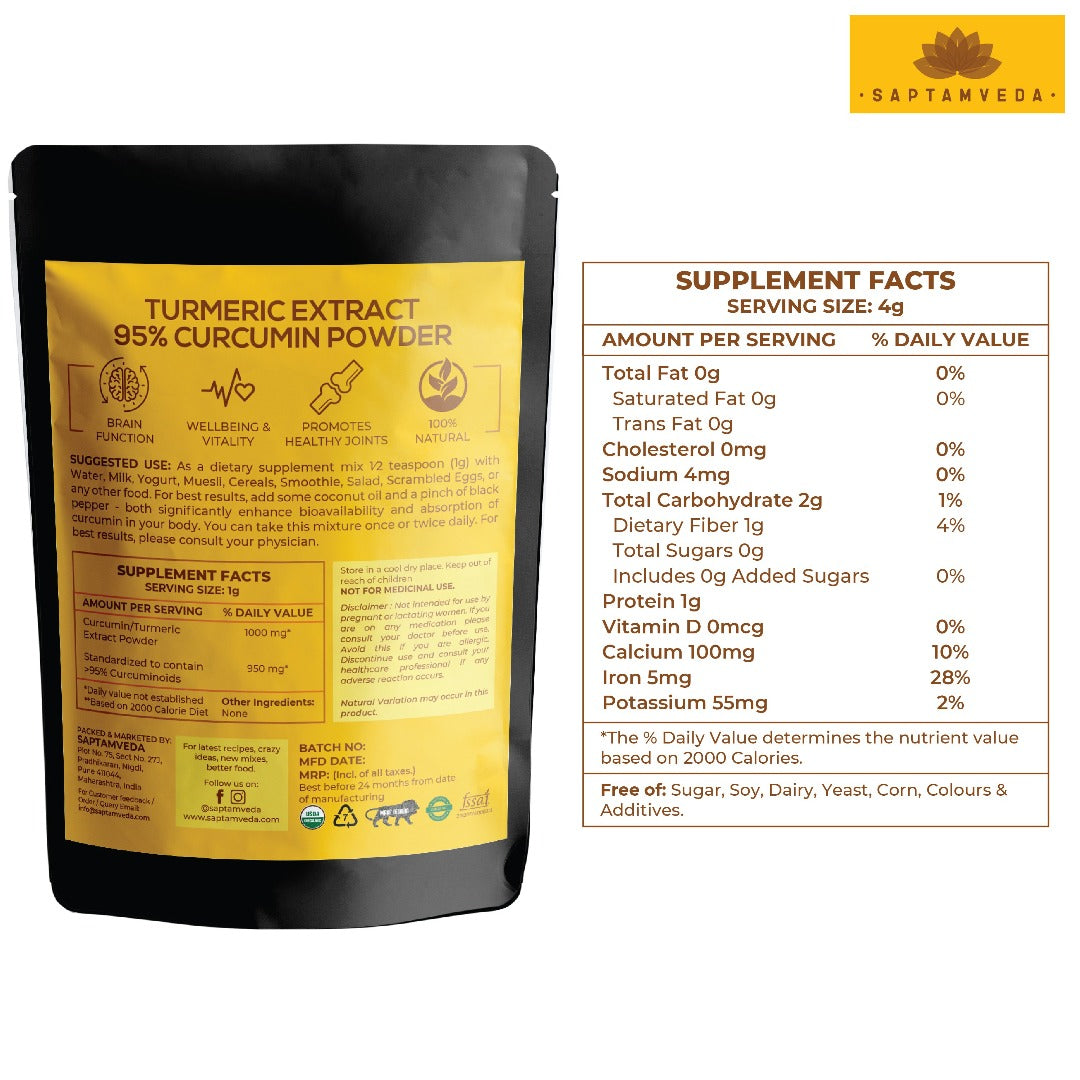Premium Curcumin Powder With 95% Curcuminoids | 50gms